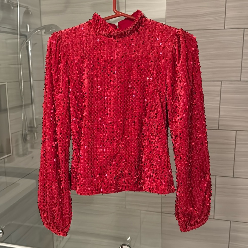 NWT Sanctuary Velvet Sequin Mock Turtleneck Top ❤️🎄